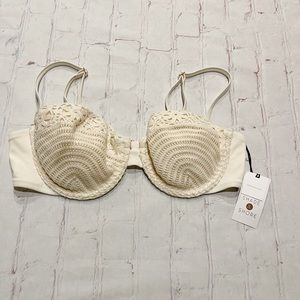 [Shade & Shore] NWT cream crochet bikini swim top 36B